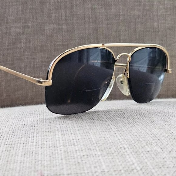 Logo Paris Men Eyeglasses Frame Gold Tone Vintage Glasses Frame Made in France - Picture 1 of 11